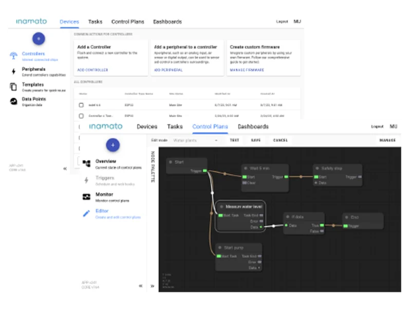 Screenshots showing the web app