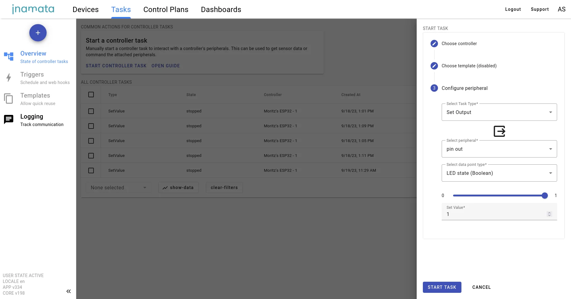 Tasks - Inamata IOT