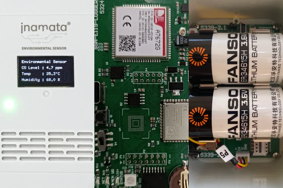 Three devices with Wi-Fi, LTE and battery functionality